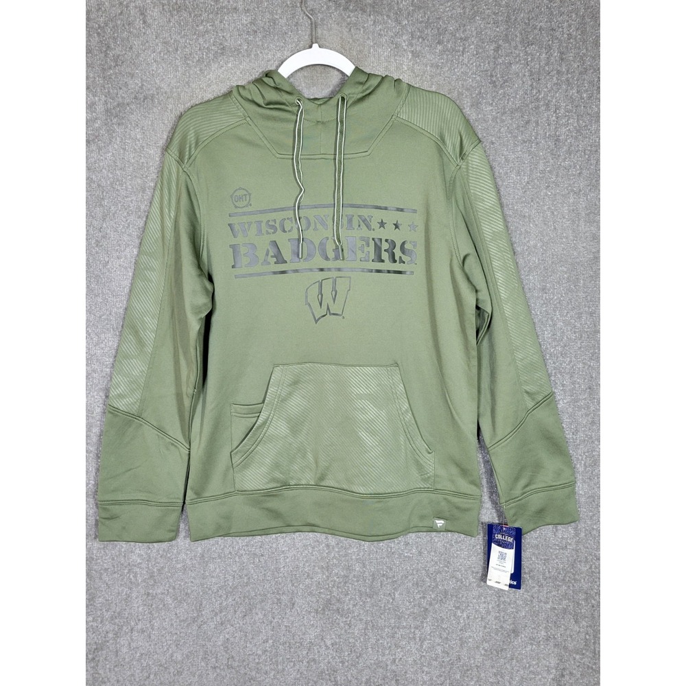 Fanatics WISCONSIN BADGERS Hoodie Mens Size M Army Green Camouflage NWT MSRP $65